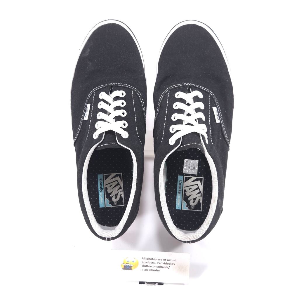 Vans Off the Wall Lace Up Athletic Shoe Womens Size 11 Mens 9.5 721356 Black - Picture 6 of 9